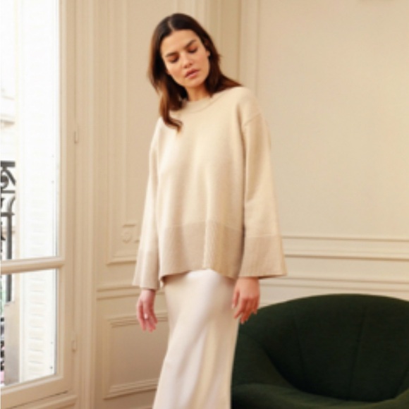 Rosaé Paris Le Sablons Sweater, Beige, Size 2 - Picture 14 of 14